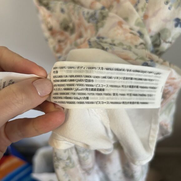 Abercrombie & Fitch Mini Dress Womens Cream Multicolor Floral Cottagecore XS - Picture 5 of 7